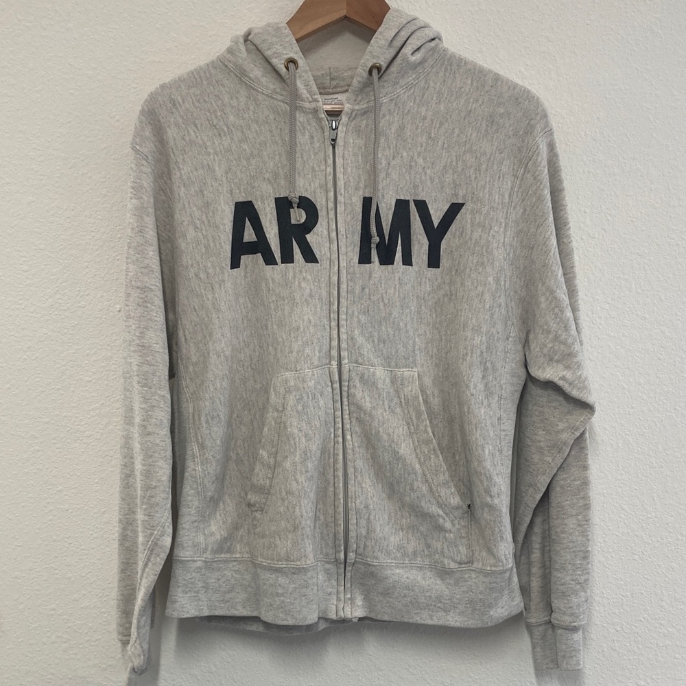 Vintage Army zip hoodie Talon zipper Med.